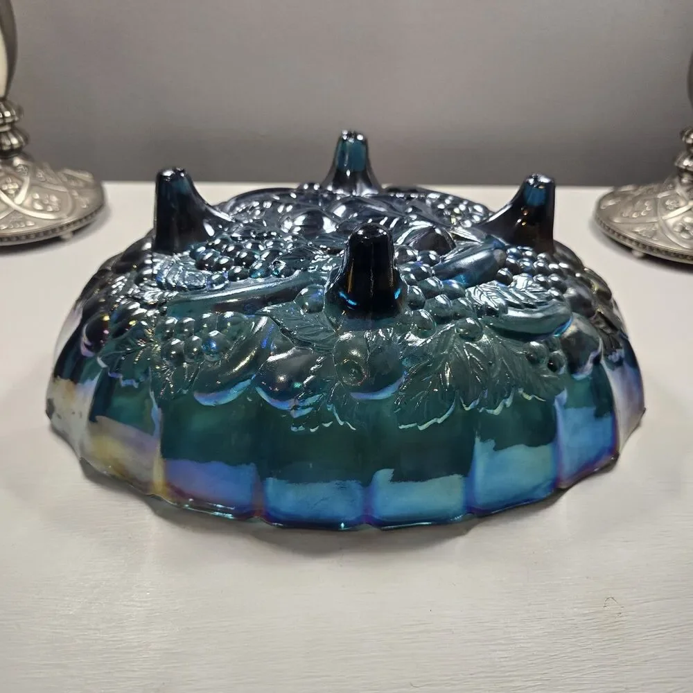 Indiana Glass Carnival Blue Iridescent  12